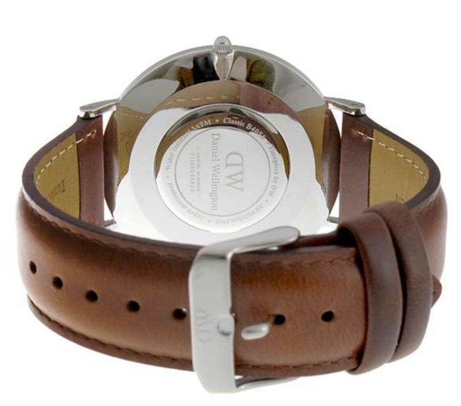 Daniel Wellington Classic St Mawes Black Dial Brown Leather Strap Watch For Men - DW00100130