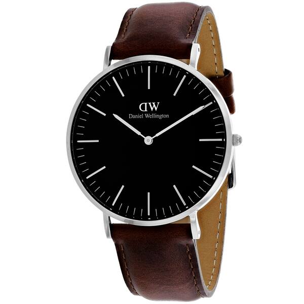 Daniel Wellington Classic St Mawes Black Dial Brown Leather Strap Watch For Men - DW00100130
