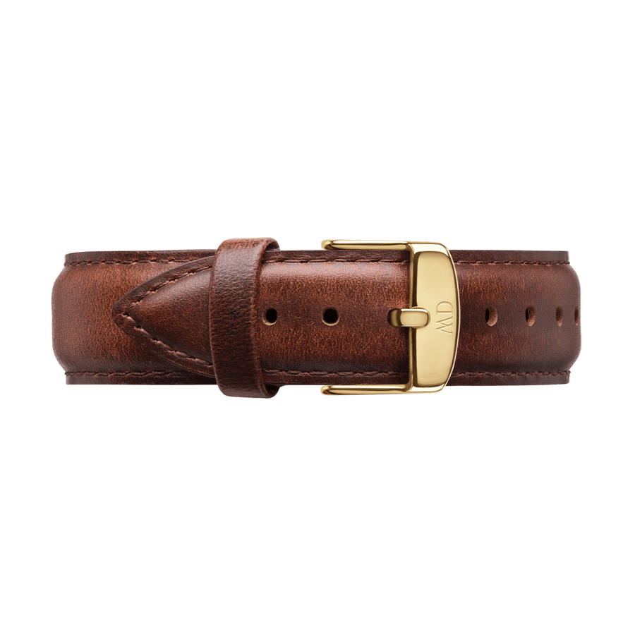 Daniel Wellington Classic St. Mawes White Dial Brown Leather Strap Watch for Men - DW00100035