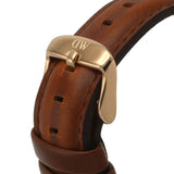 Daniel Wellington Classic St. Mawes White Dial Brown Leather Strap Watch for Men - DW00100035