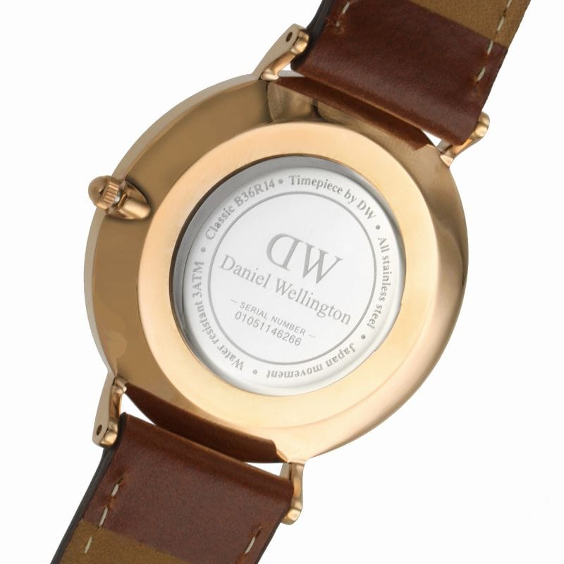 Daniel Wellington Classic St. Mawes White Dial Brown Leather Strap Watch for Men - DW00100035