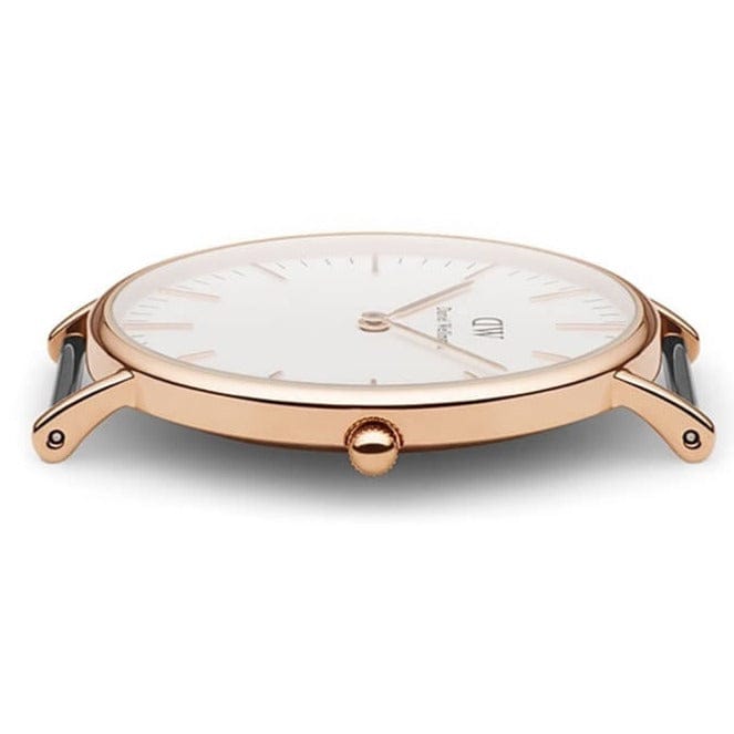 Daniel Wellington Classic St. Mawes White Dial Brown Leather Strap Watch for Men - DW00100035