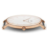 Daniel Wellington Classic St. Mawes White Dial Brown Leather Strap Watch for Men - DW00100035