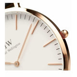 Daniel Wellington Classic Suffolk White Dial Brown Leather Strap Watch For Women - DW00100120
