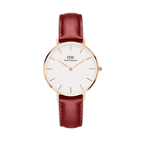 Daniel Wellington Classic Suffolk White Dial Brown Leather Strap Watch For Women - DW00100120