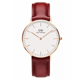 Daniel Wellington Classic Suffolk White Dial Brown Leather Strap Watch For Women - DW00100120