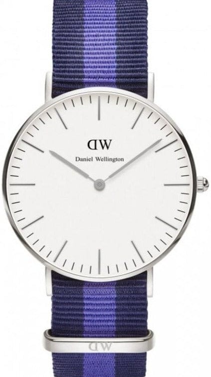 Daniel Wellington Classic Swansea White Dial Two Tone NATO Strap Watch For Women - DW00100048