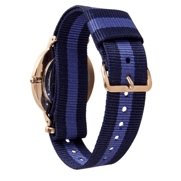 Daniel Wellington Classic Swansea White Dial Two Tone Nylon Strap Watch For Women - 0504DW
