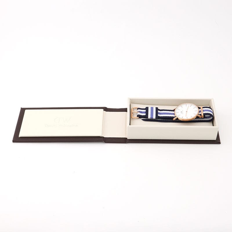 Daniel Wellington Classic Trinity White Dial Three Tone Nylon Strap Watch For Women - 0509DW