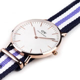 Daniel Wellington Classic Trinity White Dial Three Tone Nylon Strap Watch For Women - 0509DW
