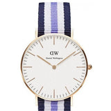 Daniel Wellington Classic Trinity White Dial Three Tone Nylon Strap Watch For Women - 0509DW