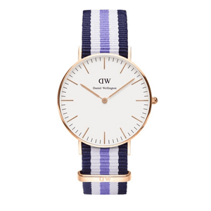 Daniel Wellington Classic Trinity White Dial Three Tone Nylon Strap Watch For Women - 0509DW