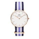 Daniel Wellington Classic Trinity White Dial Three Tone Nylon Strap Watch For Women - 0509DW