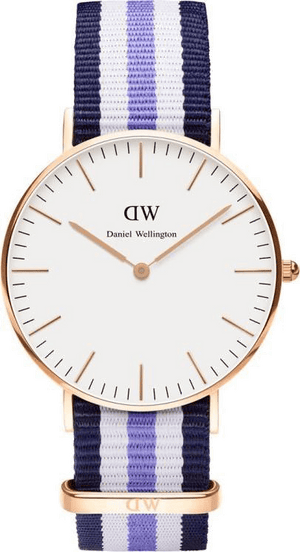 Daniel Wellington Classic Trinity White Dial Three Tone Nylon Strap Watch For Women - 0509DW