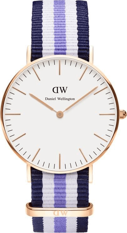 Daniel Wellington Classic Trinity White Dial Three Tone Nylon Strap Watch For Women - 0509DW