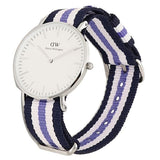 Daniel Wellington Classic Trinity White Dial Three Tone Nylon Strap Watch For Women - 0609DW