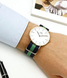 Daniel Wellington Classic Warwick White Dial Two Tone Nylon Strap Watch for Men - DW00100005