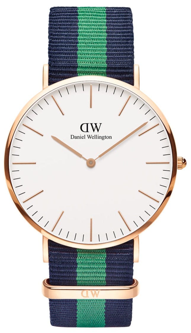 Daniel Wellington Classic Warwick White Dial Two Tone Nylon Strap Watch for Men - DW00100005