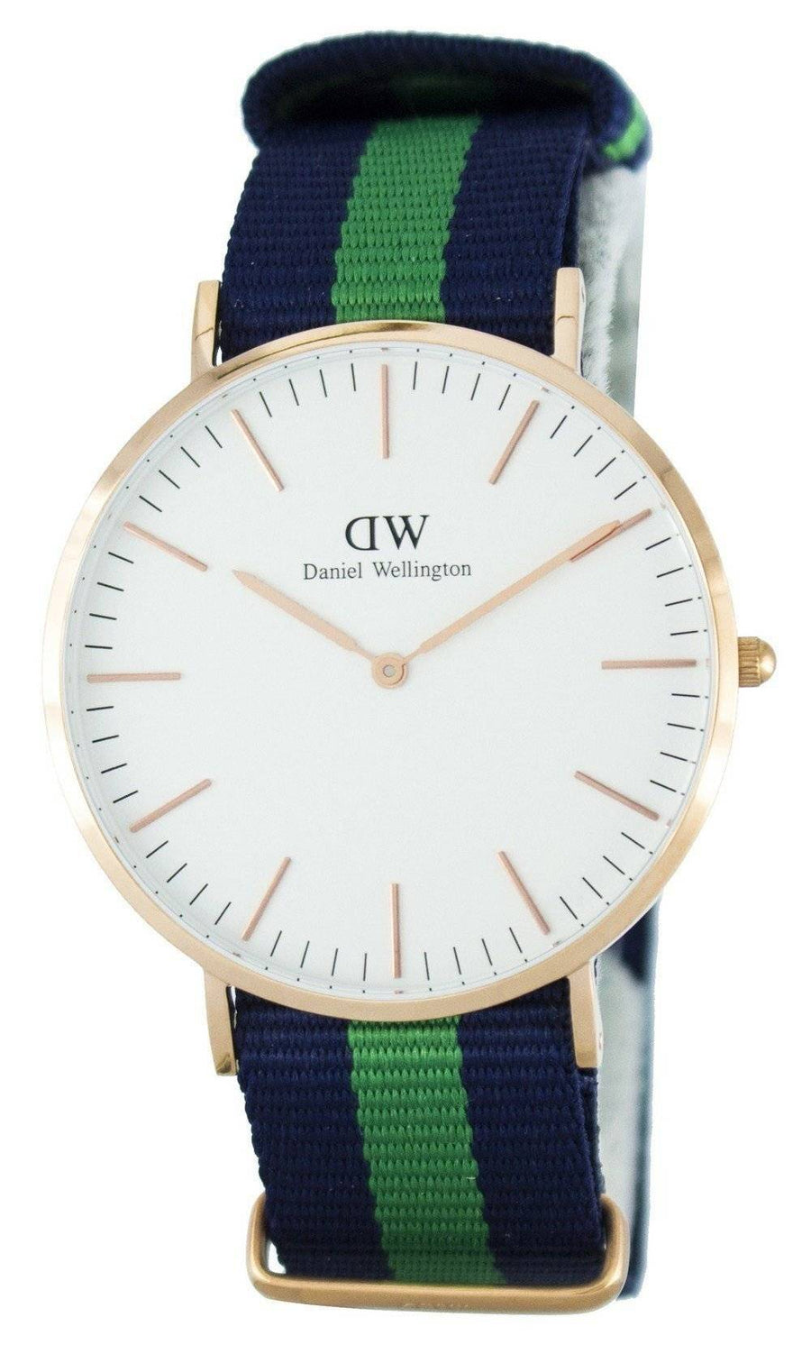 Daniel Wellington Classic Warwick White Dial Two Tone Nylon Strap Watch for Men - DW00100005