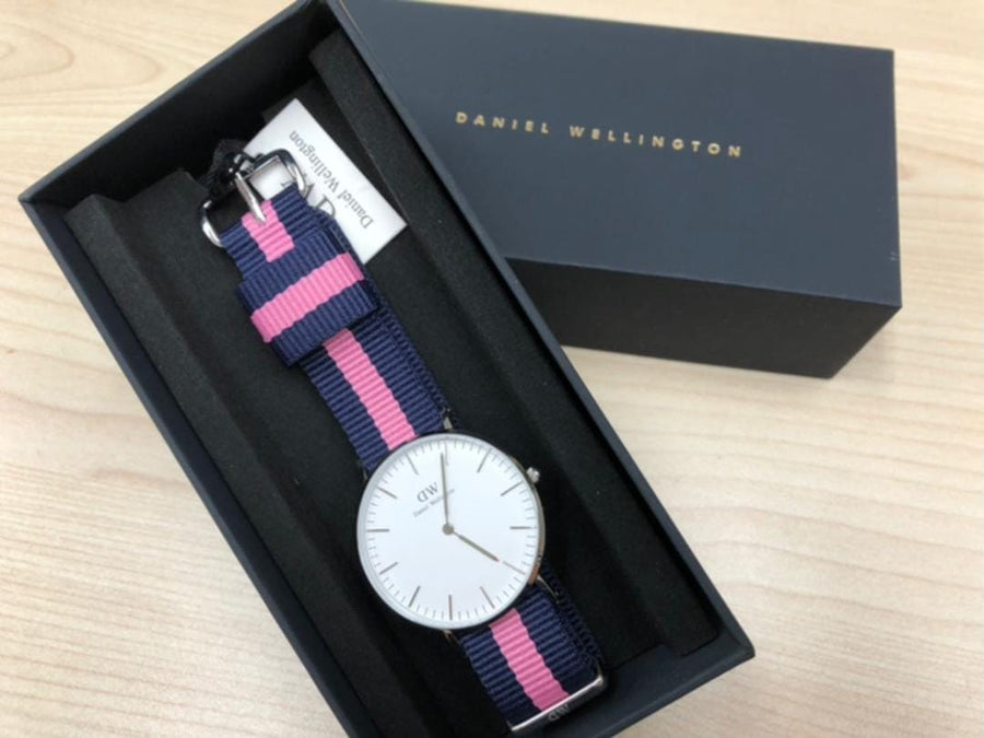 Daniel Wellington Classic Winchester White Dial Two Tone Nylon Strap Watch For Women - DW00100049