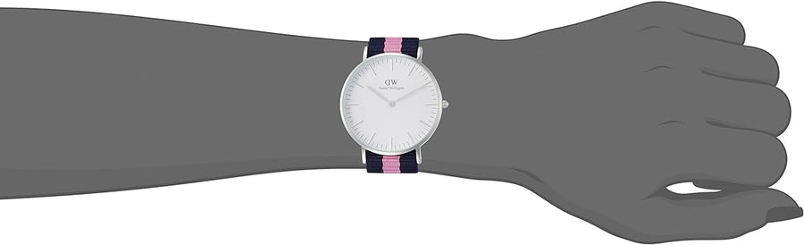 Daniel Wellington Classic Winchester White Dial Two Tone Nylon Strap Watch For Women - DW00100049