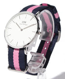 Daniel Wellington Classic Winchester White Dial Two Tone Nylon Strap Watch For Women - DW00100049
