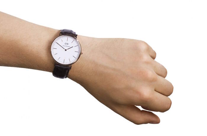 Daniel Wellington Classic York White Dial Brown Leather Strap Watch For Men - DW00100011