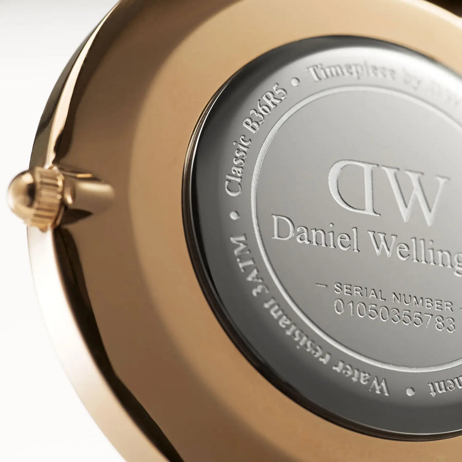Daniel Wellington Classic York White Dial Brown Leather Strap Watch For Women - DW00100038