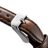 Daniel Wellington Classy Bristol White Dial Brown Leather Strap Watch For Women - DW00100070