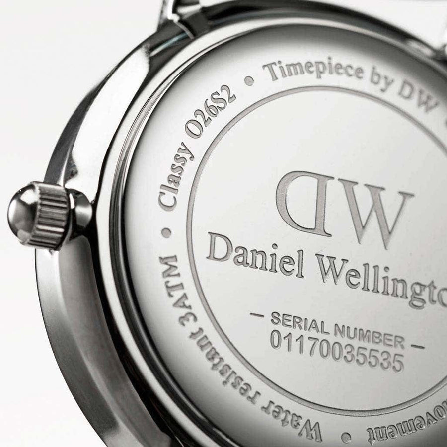 Daniel Wellington Classy Bristol White Dial Brown Leather Strap Watch For Women - DW00100070