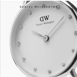 Daniel Wellington Classy Bristol White Dial Brown Leather Strap Watch For Women - DW00100070