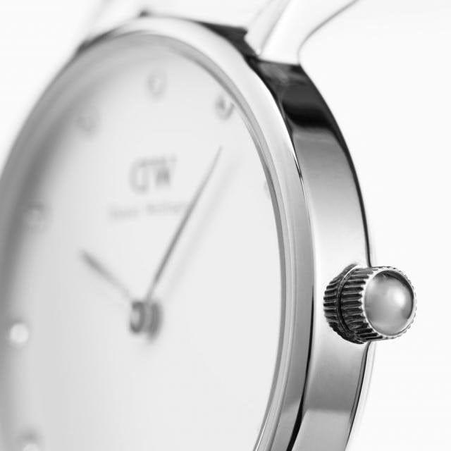 Daniel Wellington Classy Glasgow White Dial Two Tone NATO Strap Watch For Women - DW00100074