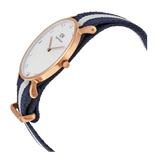 Daniel Wellington Classy Glasgow White Dial Two Tone Nylon Strap Watch For Women - DW00100078