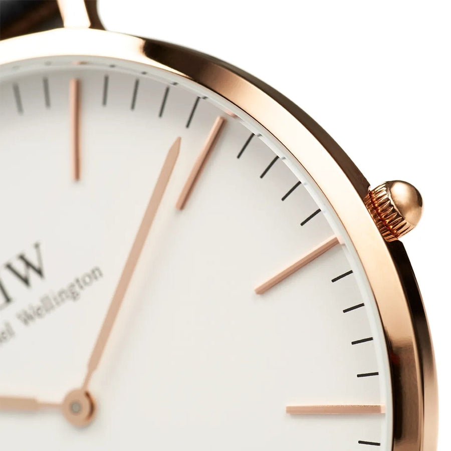 Daniel Wellington Classy Glasgow White Dial Two Tone Nylon Strap Watch For Women - DW00100078