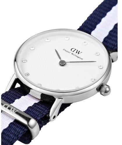 Daniel Wellington Classy Glasgow White Dial Two Tone Nylon Strap Watch For Women - DW00100082