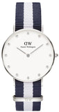 Daniel Wellington Classy Glasgow White Dial Two Tone Nylon Strap Watch For Women - DW00100082