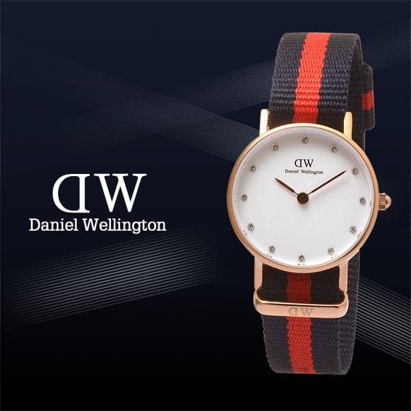 Daniel Wellington Classy Oxford White Dial Two Tone Nylon Strap Watch For Women - DW00100064