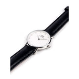 Daniel Wellington Classy Sheffield White Dial Black Leather Strap Watch For Women - DW00100068