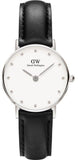 Daniel Wellington Classy Sheffield White Dial Black Leather Strap Watch For Women - DW00100068