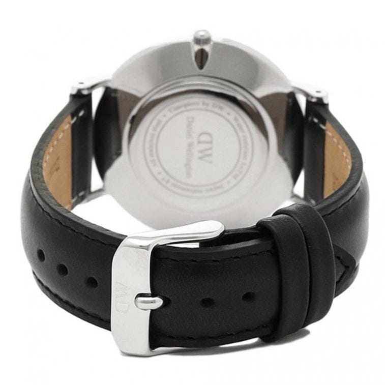 Daniel Wellington Classy Sheffield White Dial Black Leather Strap Watch For Women - DW00100080