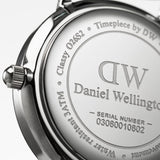 Daniel Wellington Classy Sheffield White Dial Black Leather Strap Watch For Women - DW00100080