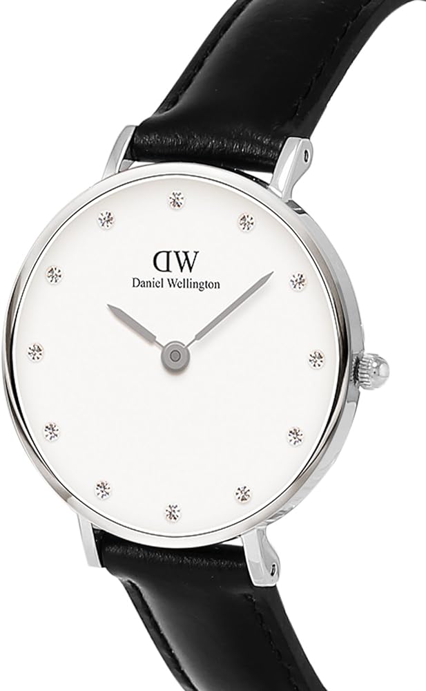 Daniel Wellington Classy Sheffield White Dial Black Leather Strap Watch For Women - DW00100080