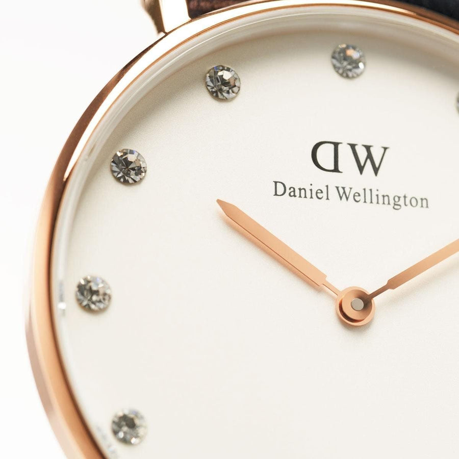 Daniel Wellington Classy St Mawes White Dial Brown Leather Strap Watch For Women - DW00100075