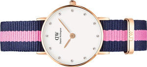 Daniel Wellington Classy Winchester White Dial Two Tone NATO Strap Watch For Women - DW00100065