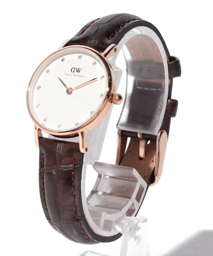 Daniel Wellington Classy York White Dial Brown Leather Strap Watch For Women - DW00100061