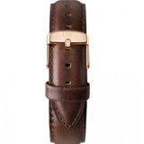 Daniel Wellington Dapper Bristol White Dial Brown Leather Strap Watch For Men - DW00100086
