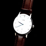 Daniel Wellington Dapper Bristol White Dial Brown Leather Strap Watch For Women - DW00100090