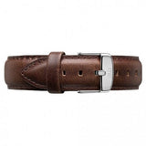 Daniel Wellington Dapper Bristol White Dial Brown Leather Strap Watch For Women - DW00100090