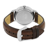 Daniel Wellington Dapper Bristol White Dial Brown Leather Strap Watch For Women - DW00100098
