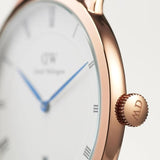 Daniel Wellington Dapper Cornwall White Dial Black Nylon Strap Watch For Men - DW00100261